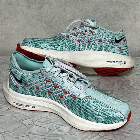 Nike ZOOMX Pegasus Turbo Next Nature FLYKNIT running shoe size 9 NWOT color Jade - Picture 6 of 14